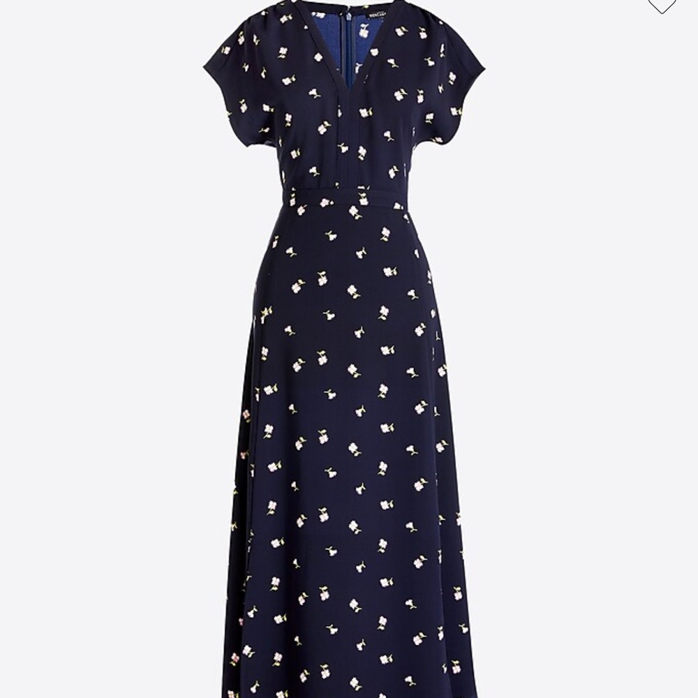 J. Crew Navy Floral Maxi Dress